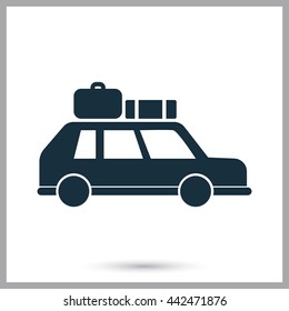 Travel with car icon on the background