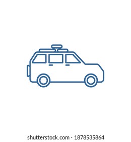 Plantilla vectorial de diseño del logotipo del vehículo de viaje, concepto de diseño del logotipo de viaje, símbolo del icono