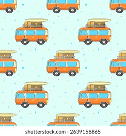 travel car seamless pattern vector for background fabric textile wallpaper