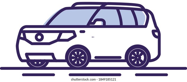 Travel car vector flat illustrations