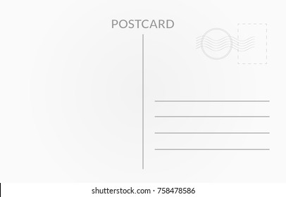 Travel card design. Vector white postcard illustration