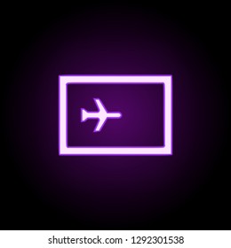 travel card icon. Elements of web in neon style icons. Simple icon for websites, web design, mobile app, info graphics