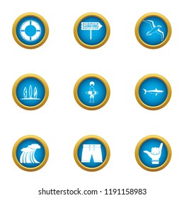 Travel card icons set. Flat set of 9 travel card vector icons for web isolated on white background