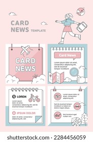 travel card news template in vector