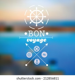 Travel card - Vector Blurred Background