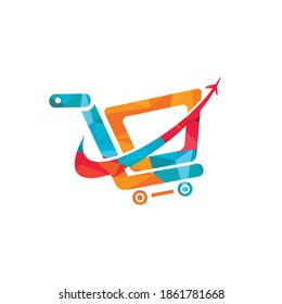 Travel cart vector logo design. Travel Shop logo design template.	
