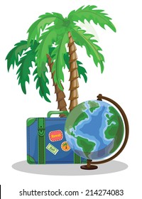 Travel cartoon background