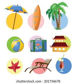 Travel cartoon icons 