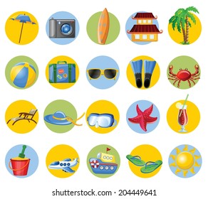 Travel cartoon icons 