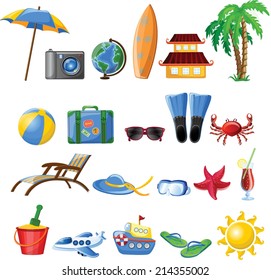 Travel cartoon icons 