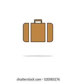 Travel case color thin line icon.Vector illustration