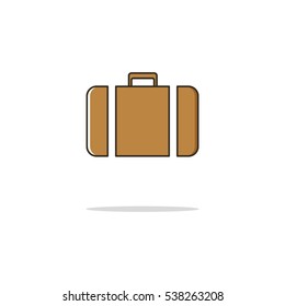 Travel case color thin line icon.Vector illustration