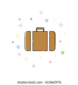 Travel case color thin line icon on white background. Linear symbols.