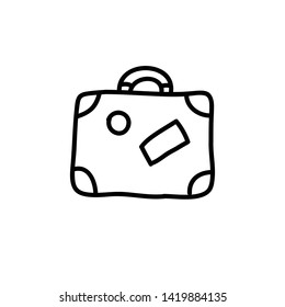 travel case doodle icon, vector illustration