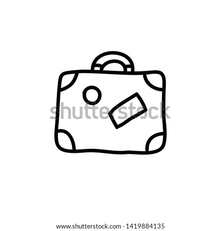 travel case doodle icon, vector illustration