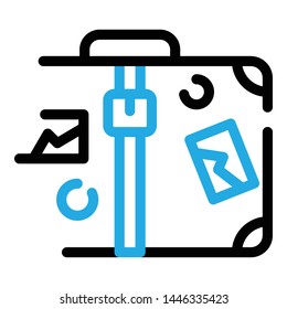 Travel case icon. Outline travel case vector icon for web design isolated on white background