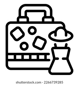 Travel case icon outline vector. World tourism. Abroad culture