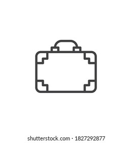 Bildzeichen der Reisezelle lineares Stilzeichen für mobiles Konzept und Webdesign. Rahmenvektorsymbol in einem Briefkasten. Symbol, Logo-Abbildung. Vektorgrafik