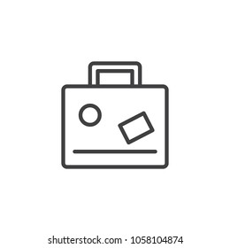 Travel case outline icon. linear style sign for mobile concept and web design. Baggage, luggage  line vector icon. Symbol, logo illustration. Pixel perfect vector graphics