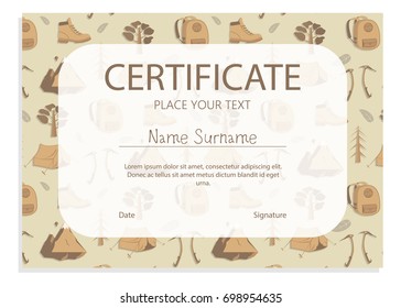 Travel certificate with pattern