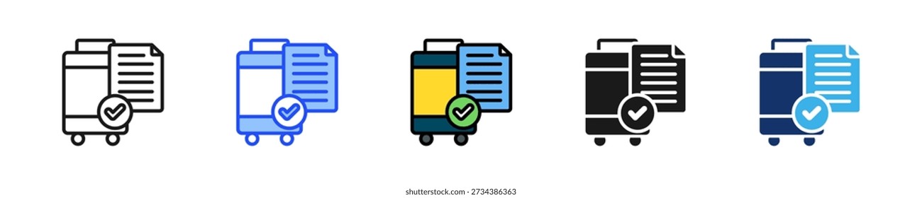 Travel Checklist Icon Collection With Multiple Styles