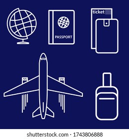 Diseño de iconos de vectores de la lista de comprobación de viajes