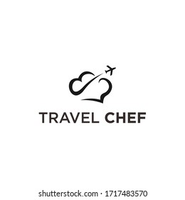 logotipo del chef de viajes icono vectores
