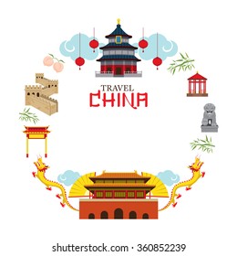 Travel China Frame, Destination, Attraction, Traditional Culture