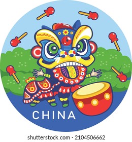 travel to china poster design, postage stamp, sticker, banner