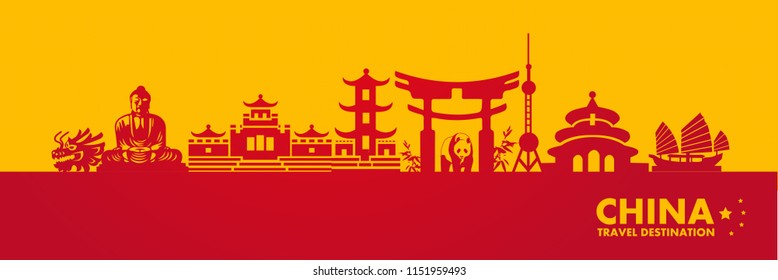 Travel to China vector