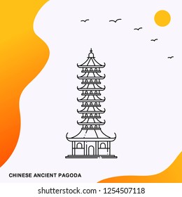 Travel CHINESE ANCIENT PAGODA Poster Template