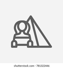 Travel city series. Symbol of country egypt city icon. Isolated vector illustration of egypt, pyramid, sphinx icon for app mobile web logo UI design.