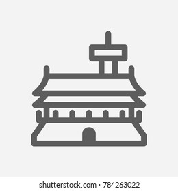 Travel city series. Symbol of country seul city icon. Isolated vector illustration of seul, gyeongbokgung, korea icon for app mobile web logo UI design.