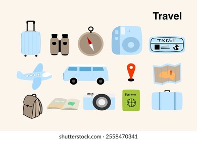 Travel Clipart Iconic Illustrations for Adventure and Exploration