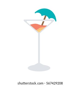 Travel cocktail flat vector icon that shows concept such as party, summer, beverage, can be use for personal or commercial use