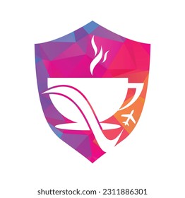 Travel coffee logo design illustration. Traveling Coffee logo design template vector.
