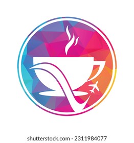 Travel coffee logo design illustration. Traveling Coffee logo design template vector.