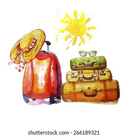 Travel  collection, each element on a separate layer