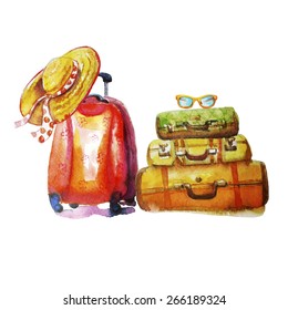 Travel  collection, each element on a separate layer