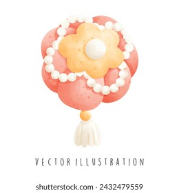 Travel Collection, South Korea, Watercolor Element Vector Illustration