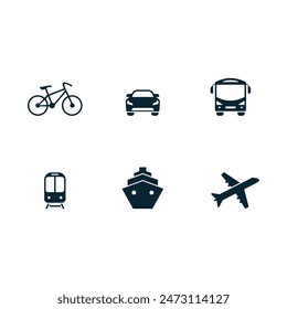 Travel Collection Transportation Icons Can Be Used For Web, Mobile, UI And Infographic Design.