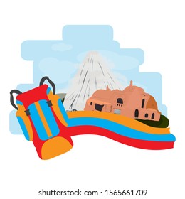 Travel to Colombia. Beautiful landscape to visit - Vector illustration