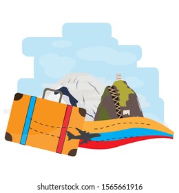 Travel to Colombia, Famouse mountain places - Vector illustration