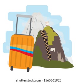 Travel to Colombia, Famouse mountain places - Vector illustration