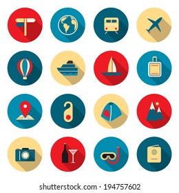 Travel color icons