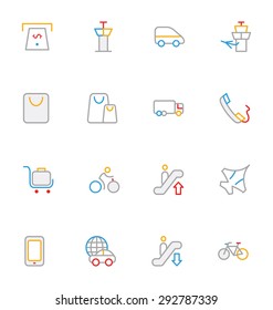
Travel Colored Outline Vector Icons 6
