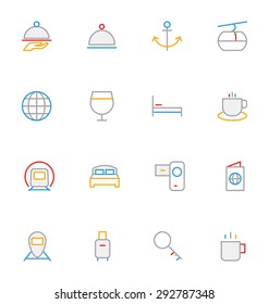 
Travel Colored Outline Vector Icons 3
