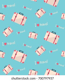 Travel colored pattern with  luggage