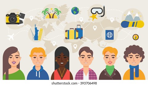 Travel community vector illustration