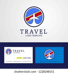 Travel Comoros Creative Circle flag Logo and Business card design